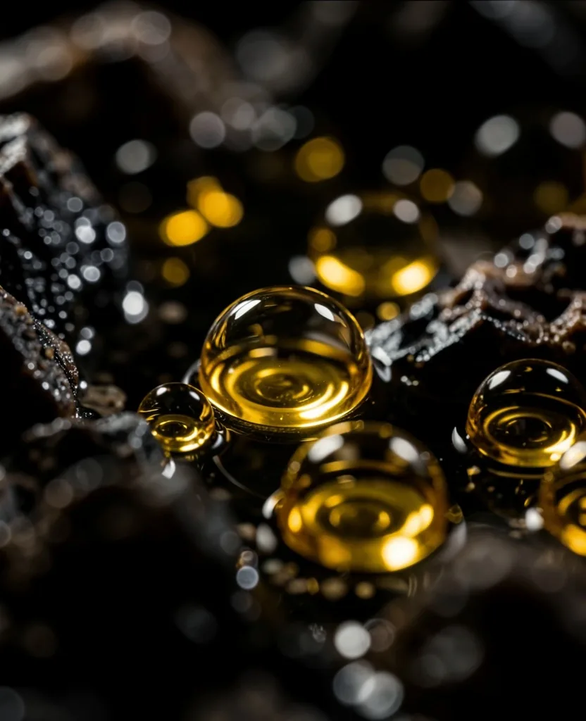 Mineral crystal structures photographed under directional light
